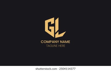 Las letras iniciales abstractas L y G en color dorado aisladas en fondo blanco y negro aplicadas para el logotipo de la empresa de gestión de activos también son adecuadas para las marcas o empresas que tienen el nombre inicial LG o GL