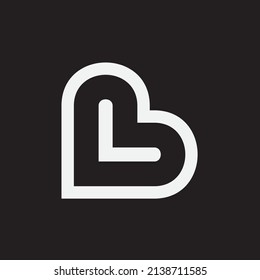 Abstract initial letters L with love logo design