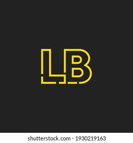 Abstract Initial Letters LB Logo. Line Style isolated. Usable for Business and Technology Logos. Flat Vector Logo Design Template Element.