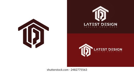 Abstract initial letters LD or DL logo in red color isolated on multiple background colors. The logo is suitable for real estate and property business logo vector design illustration inspiration