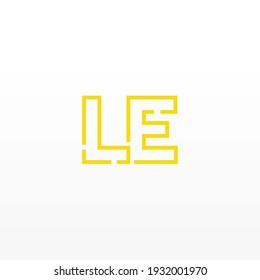 Abstract Initial Letters LE Logo. Line Style isolated. Usable for Business and Technology Logos. Flat Vector Logo Design Template Element.
