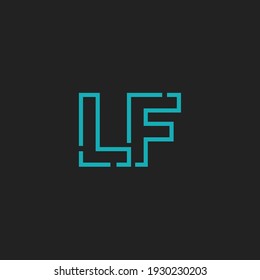 Abstract Initial Letters LF Logo. Line Style isolated. Usable for Business and Technology Logos. Flat Vector Logo Design Template Element.