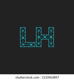 Abstract Initial Letters LH Logo. Line Style isolated. Usable for Business and Technology Logos. Flat Vector Logo Design Template Element.