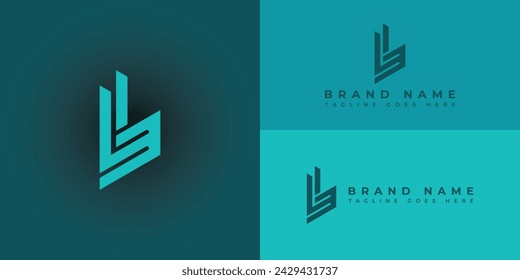 Abstract Initial letters LM or ML logo in blue cyan color isolated on multiple blue Backgrounds. Letter ME logo design applied for Medical and Pharmaceutical Business logo design inspiration template