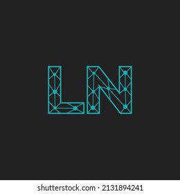 Resumen de las letras iniciales Logotipo LN. Estilo de línea aislado. Usable para Logos de Negocios y Tecnología. Elemento de plantilla de diseño de logotipo de vectores planos.