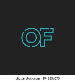 Abstract Initial Letters OF Logo. Line Style isolated. Usable for Business and Technology Logos. Flat Vector Logo Design Template Element.