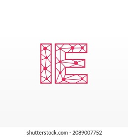Resumen del logotipo del IE de letras iniciales. Estilo de línea aislado. Usable para Logos de Negocios y Tecnología. Elemento de plantilla de diseño de logotipo de vectores planos.