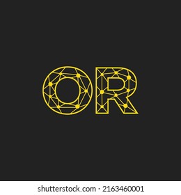 Abstract Initial Letters OR Logo. Line Style isolated. Usable for Business and Technology Logos. Flat Vector Logo Design Template Element.