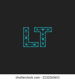 Resumen del logotipo LT de las letras iniciales. Estilo de línea aislado. Usable para Logos de Negocios y Tecnología. Elemento de plantilla de diseño de logotipo de vectores planos.