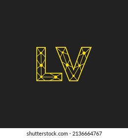 Abstract Initial Letters LV Logo. Line Style isolated. Usable for Business and Technology Logos. Flat Vector Logo Design Template Element.