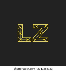 Abstract Initial Letters LZ Logo. Line Style isolated. Usable for Business and Technology Logos. Flat Vector Logo Design Template Element.