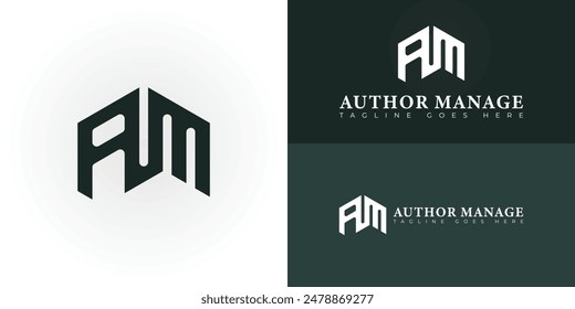 Abstrakte Anfangsbuchstaben AM oder MA Logo in grüner Farbe isoliert auf mehreren Hintergrundfarben. Das Logo eignet sich für Business und Consulting Logo Vektorgrafik Design Illustration Inspiration Vorlagen.