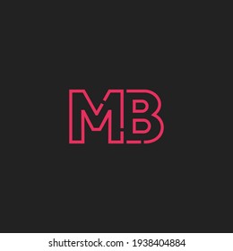 Abstract Initial Letters MB Logo. Line Style isolated. Usable for Business and Technology Logos. Flat Vector Logo Design Template Element.