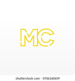 Abstract Initial Letters MC Logo. Line Style isolated. Usable for Business and Technology Logos. Flat Vector Logo Design Template Element.