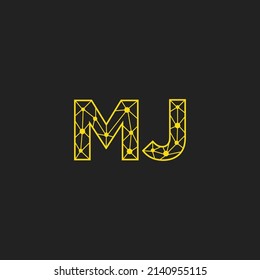 Resumen del logotipo de las letras iniciales de MJ. Estilo de línea aislado. Usable para Logos de Negocios y Tecnología. Elemento de plantilla de diseño de logotipo de vectores planos.