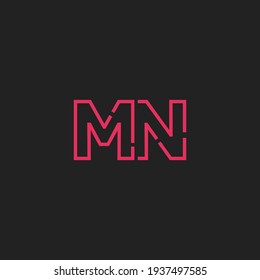 Abstract Initial Letters MN Logo. Line Style isolated. Usable for Business and Technology Logos. Flat Vector Logo Design Template Element.