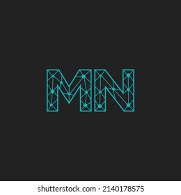 Abstract Initial Letters MN Logo. Line Style isolated. Usable for Business and Technology Logos. Flat Vector Logo Design Template Element.