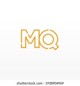 Abstract Initial Letters MQ Logo. Line Style isolated. Usable for Business and Technology Logos. Flat Vector Logo Design Template Element.