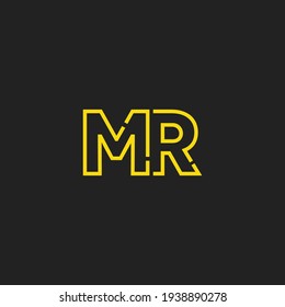 Abstract Initial Letters MR Logo. Line Style isolated. Usable for Business and Technology Logos. Flat Vector Logo Design Template Element.