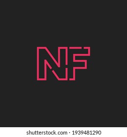 Abstract Initial Letters NF Logo. Line Style isolated. Usable for Business and Technology Logos. Flat Vector Logo Design Template Element.