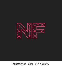 Abstract Initial Letters NF Logo. Line Style isolated. Usable for Business and Technology Logos. Flat Vector Logo Design Template Element.