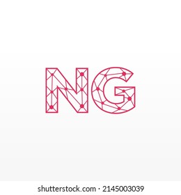 Abstract Initial Letters NG Logo. Line Style isolated. Usable for Business and Technology Logos. Flat Vector Logo Design Template Element.