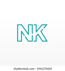 Abstract Initial Letters NK Logo. Line Style isolated. Usable for Business and Technology Logos. Flat Vector Logo Design Template Element.