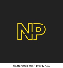 Abstract Initial Letters NP Logo. Line Style isolated. Usable for Business and Technology Logos. Flat Vector Logo Design Template Element.