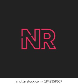 Abstract Initial Letters NR Logo. Line Style isolated. Usable for Business and Technology Logos. Flat Vector Logo Design Template Element.
