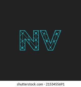 Abstract Initial Letters NV Logo. Line Style isolated. Usable for Business and Technology Logos. Flat Vector Logo Design Template Element.