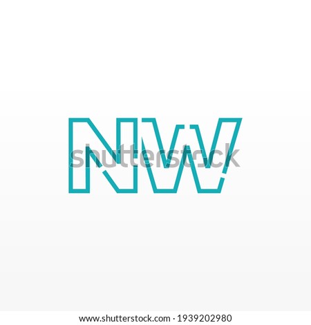Abstract Initial Letters NW Logo. Line Style isolated. Usable for Business and Technology Logos. Flat Vector Logo Design Template Element.