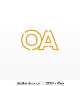 Abstract Initial Letters OA Logo. Line Style isolated. Usable for Business and Technology Logos. Flat Vector Logo Design Template Element.