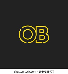Abstract Initial Letters OB Logo. Line Style isolated. Usable for Business and Technology Logos. Flat Vector Logo Design Template Element.