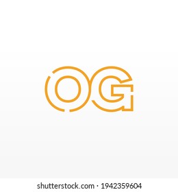 Resumen del logotipo de las letras iniciales OG. Estilo de línea aislado. Usable para Logos de Negocios y Tecnología. Elemento de plantilla de diseño de logotipo de vectores planos.