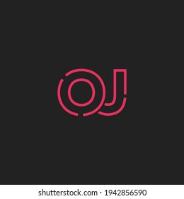 Abstract Initial Letters OJ Logo. Line Style isolated. Usable for Business and Technology Logos. Flat Vector Logo Design Template Element.