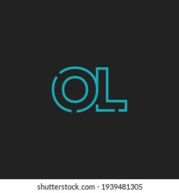 Abstract Initial Letters OL Logo. Line Style isolated. Usable for Business and Technology Logos. Flat Vector Logo Design Template Element.