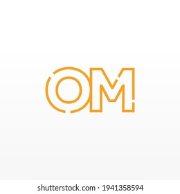Abstract Initial Letters OM Logo. Line Style isolated. Usable for Business and Technology Logos. Flat Vector Logo Design Template Element.