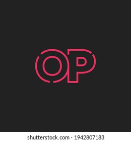 Abstract Initial Letters OP Logo. Line Style isolated. Usable for Business and Technology Logos. Flat Vector Logo Design Template Element.
