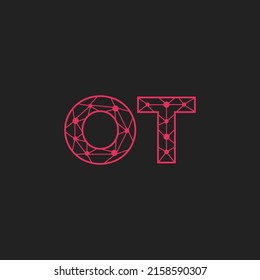 Abstraktes OT-Logo mit Anfangsbuchstaben. Line Style einzeln. Für Unternehmens- und Technologielogos geeignet. Flaches Vectorlogo-Design-Vorlagenelement.
