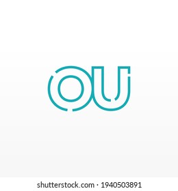 Abstract Initial Letters OU Logo. Line Style isolated. Usable for Business and Technology Logos. Flat Vector Logo Design Template Element.