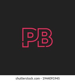 Resumen de las letras iniciales Logotipo PB. Estilo de línea aislado. Usable para Logos de Negocios y Tecnología. Elemento de plantilla de diseño de logotipo de vectores planos.