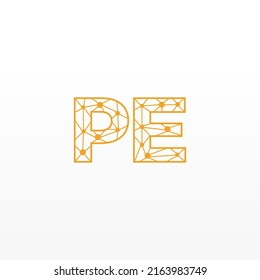 Abstract Initial Letters PE Logo. Line Style isolated. Usable for Business and Technology Logos. Flat Vector Logo Design Template Element.