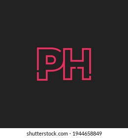Abstract Initial Letters PH Logo. Line Style isolated. Usable for Business and Technology Logos. Flat Vector Logo Design Template Element.