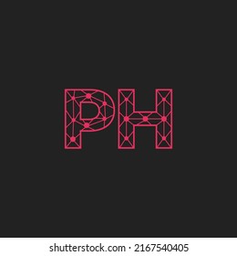 Abstract Initial Letters PH Logo. Line Style isolated. Usable for Business and Technology Logos. Flat Vector Logo Design Template Element.