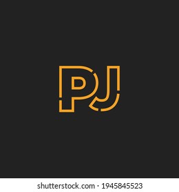 Abstract Initial Letters PJ Logo. Line Style isolated. Usable for Business and Technology Logos. Flat Vector Logo Design Template Element.