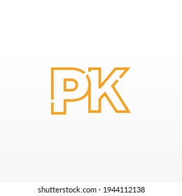 Abstract Initial Letters PK Logo. Line Style isolated. Usable for Business and Technology Logos. Flat Vector Logo Design Template Element.