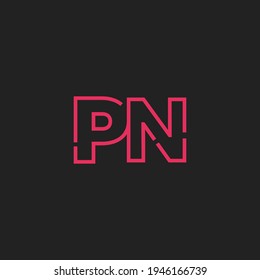 Resumen Logo de las letras iniciales PN. Estilo de línea aislado. Usable para Logos de Negocios y Tecnología. Elemento de plantilla de diseño de logotipo de vectores planos.