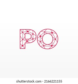 Resumen del logotipo de las cartas iniciales PO. Estilo de línea aislado. Usable para Logos de Negocios y Tecnología. Elemento de plantilla de diseño de logotipo de vectores planos.