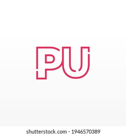 Abstract Initial Letters PU Logo. Line Style isolated. Usable for Business and Technology Logos. Flat Vector Logo Design Template Element.