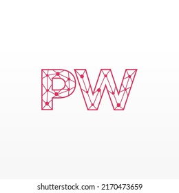 Abstract Initial Letters PW Logo. Line Style isolated. Usable for Business and Technology Logos. Flat Vector Logo Design Template Element.